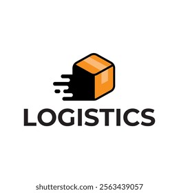 Logistic box logo. Fast delivery logo template design