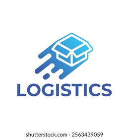 Logistic box logo. Fast delivery logo template design