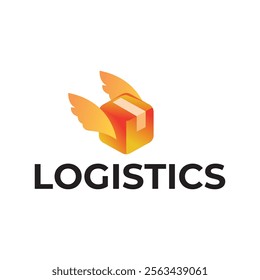 Logistic box logo. Fast delivery logo template design