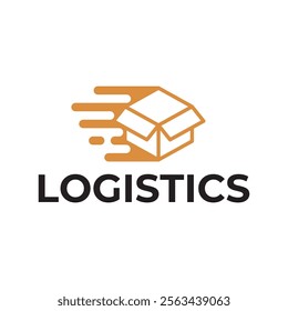 Logistic box logo. Fast delivery logo template design