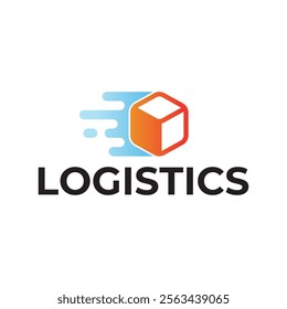 Logistic box logo. Fast delivery logo template design