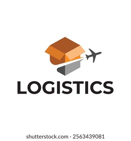 Logistic box logo. Fast delivery logo template design