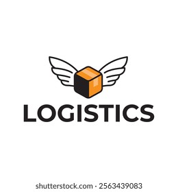 Logistic box logo. Fast delivery logo template design