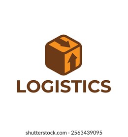 Logistic box logo. Fast delivery logo template design