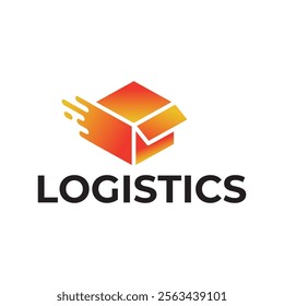 Logistic box logo. Fast delivery logo template design