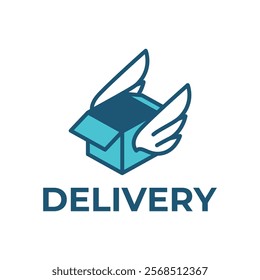 Logistic box logo. Fast delivery logo template design