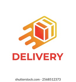 Logistic box logo. Fast delivery logo template design