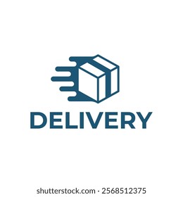 Logistic box logo. Fast delivery logo template design