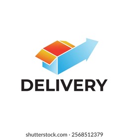 Logistic box logo. Fast delivery logo template design