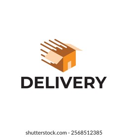 Logistic box logo. Fast delivery logo template design