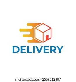 Logistic box logo. Fast delivery logo template design