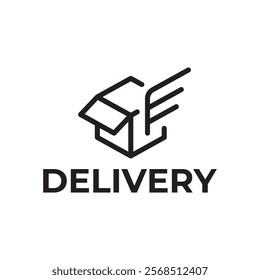 Logistic box logo. Fast delivery logo template design