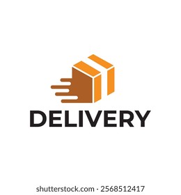 Logistic box logo. Fast delivery logo template design