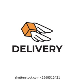 Logistic box logo. Fast delivery logo template design