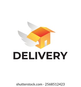 Logistic box logo. Fast delivery logo template design