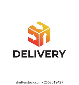 Logistic box logo. Fast delivery logo template design