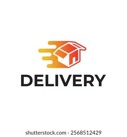 Logistic box logo. Fast delivery logo template design