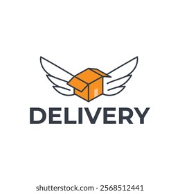 Logistic box logo. Fast delivery logo template design