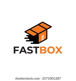 Logistic box logo. Fast delivery logo template design