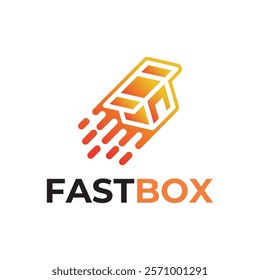 Logistic box logo. Fast delivery logo template design