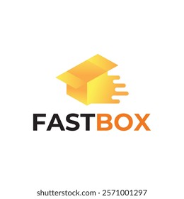 Logistic box logo. Fast delivery logo template design