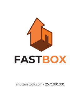 Logistic box logo. Fast delivery logo template design