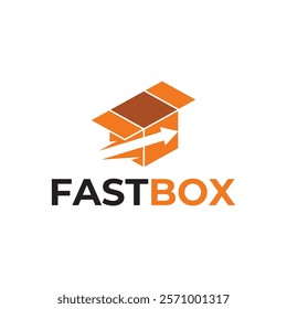 Logistic box logo. Fast delivery logo template design