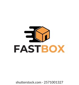 Logistic box logo. Fast delivery logo template design