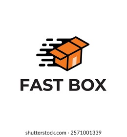 Logistic box logo. Fast delivery logo template design