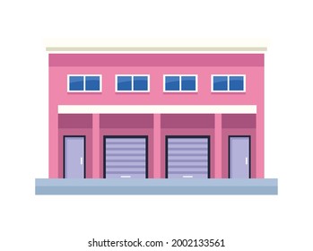 logistic building facade pink icon