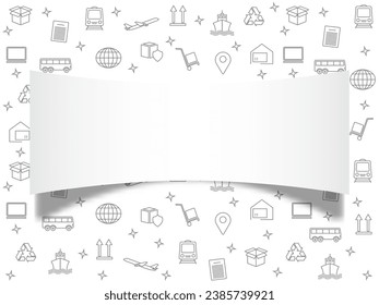 Logistic business wallpaper. Delivery and distribution pattern. Global logistics pattern on white background.  Logistics background with text space  with shadow for website, presentation, design . 