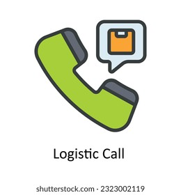 Logistic Call  Vector   Fill outline Icon Design illustration. Shipping and delivery Symbol on White background EPS 10 File