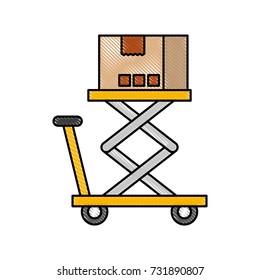 logistic cardboard box over platform storage