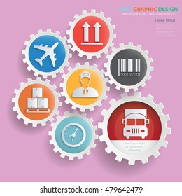 
Logistic and cargo concept design,gear info graphic,vector
