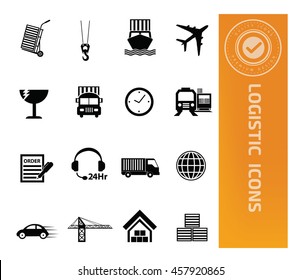 Logistic and cargo icon set. vector