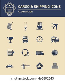 Logistic and cargo icon set. vector