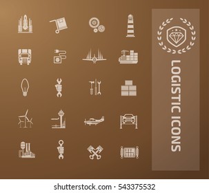 
Logistic and cargo icon set, vector
