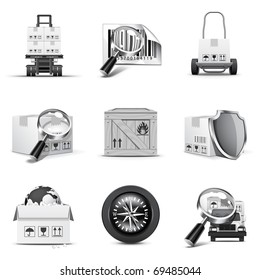 Logistic and cargo icons | B&W series