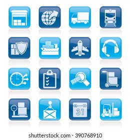 Logistic, cargo and transportation icons - vector icon set