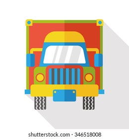 logistic cargo truck flat icon