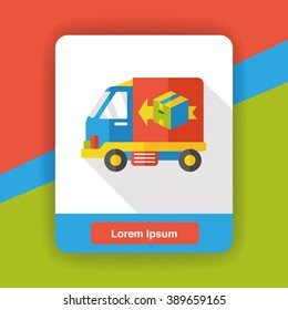 logistic cargo truck flat icon