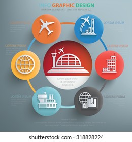 Logistic and cargo,shipping info graphic design,clean vector