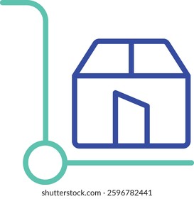 Logistic cart outline dual color vector illustration icon design