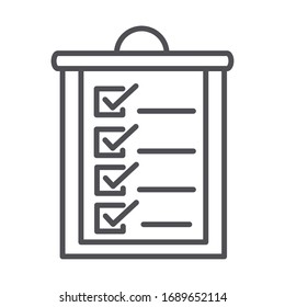 Portapapeles Logístico activado . Icono de estilo de línea de ilustración vectorial de envío de carga