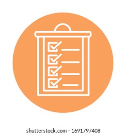 logistic clipboard checking cargo shipping related delivery vector illustration block style icon