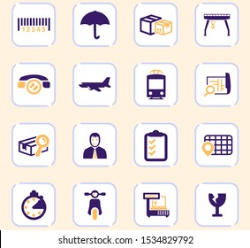Logistic color vector icons for user interface design