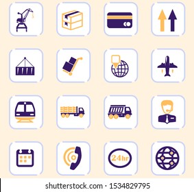 Logistic color vector icons for user interface design