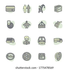 Logistic color vector icons for user interface design