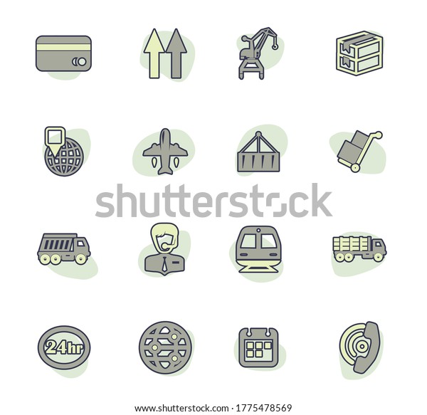 Logistic\
color vector icons for user interface\
design