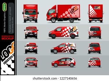 Logistic Company. Layout offers for your business. Mockup in layers and ready to use.